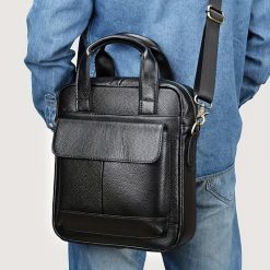 Men’s Genuine Leather Crossbody Business Bag