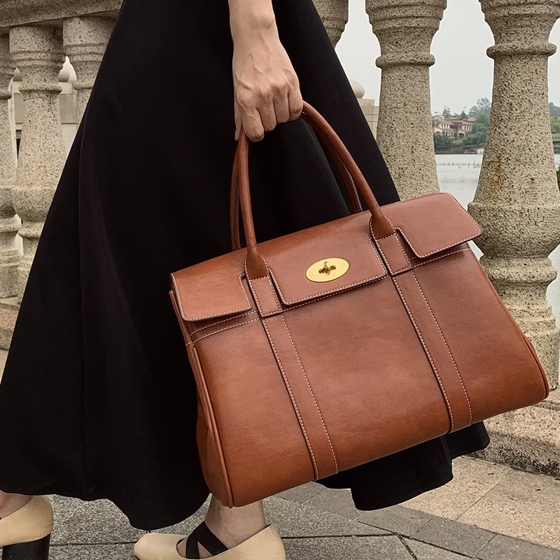 Women’s Genuine Leather French-Style Tote Bag