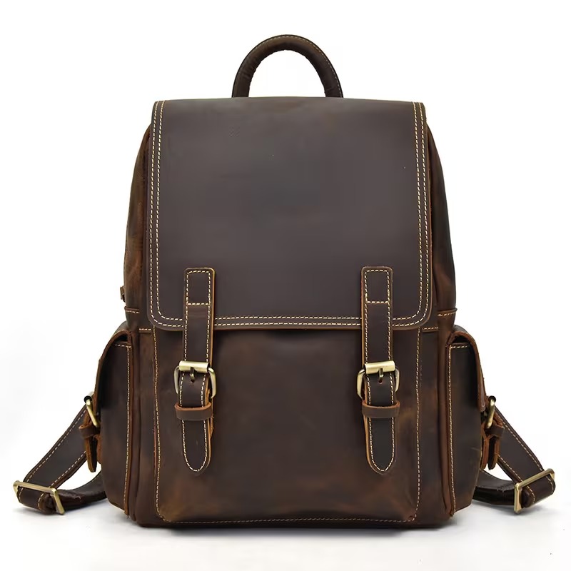 Unisex Genuine Leather Vintage Backpack