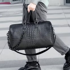 Crocodile Pattern PU Leather Duffel Bag